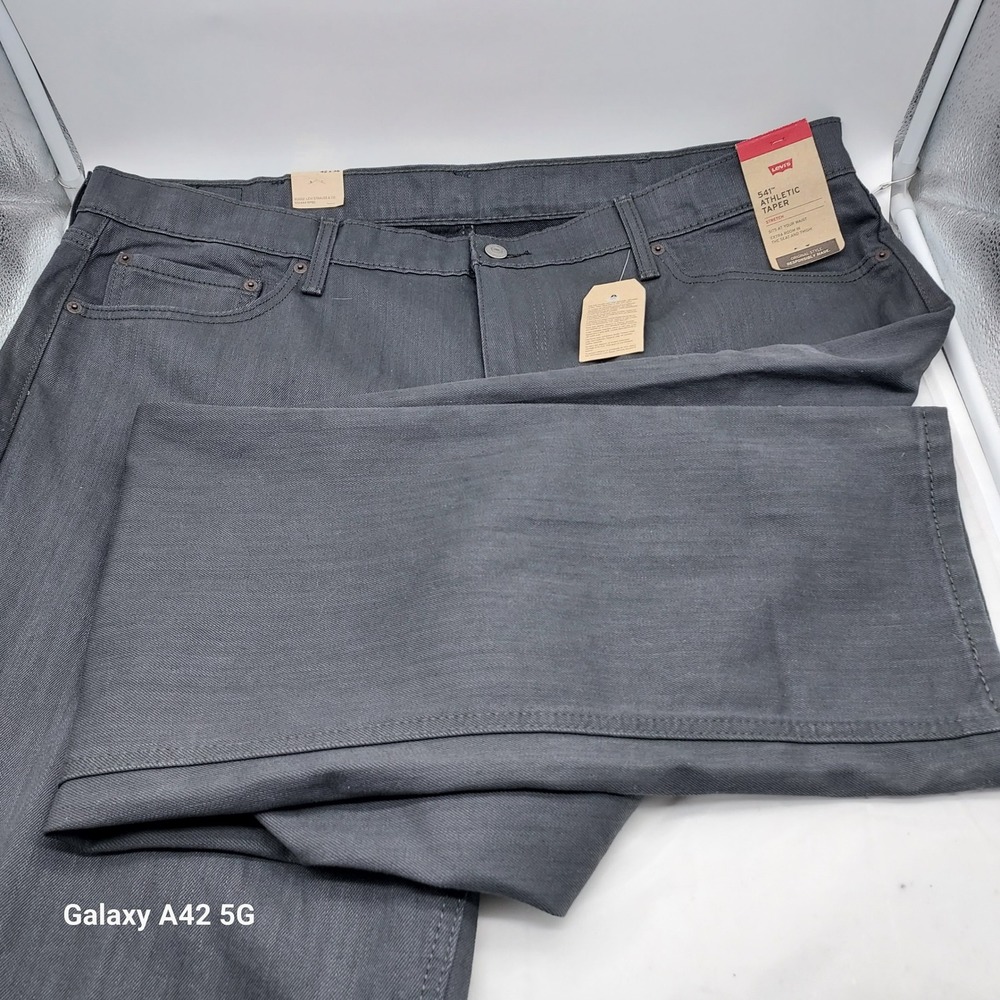 Levis 541 Athletic Taper Jeans Mens 42x36 Gray Stretch Denim Pants 18757-001 NWT
